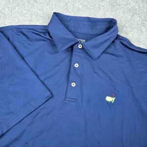 Masters Tech Golf Polo Mens XL Blue Performance Stretch Embroidered Logo Shirt